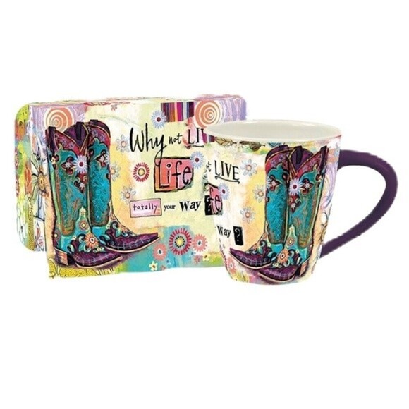 Boot Life Why Not Live Life Totally Your Way Coffee Tea Mug 17 Oz - Picture 1 of 16